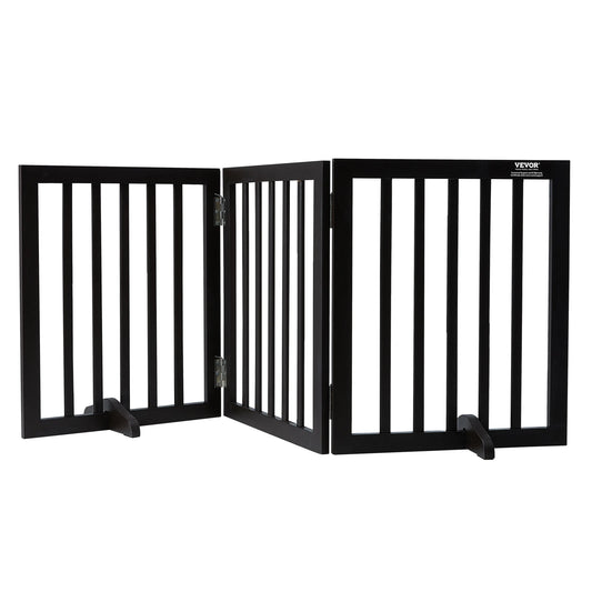 SucceBuy Freestanding Dog Gate 3 Panels Foldable Pet Barrier