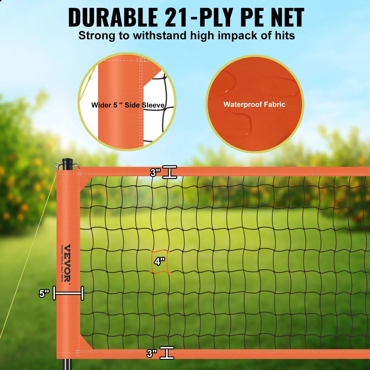 VEVOR SucceBuy Outdoor Volleyball Net System With Adjustable Poles