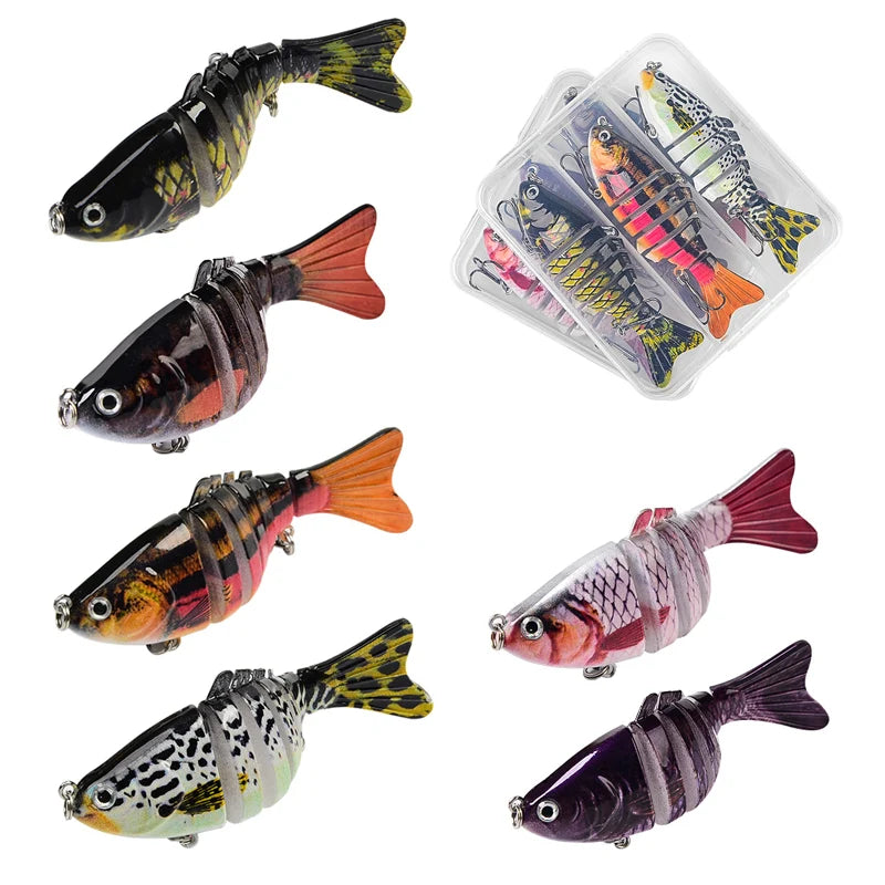 JSFUN Multi Joint Swimbait Hard Fishing Lure With Treble Hooks