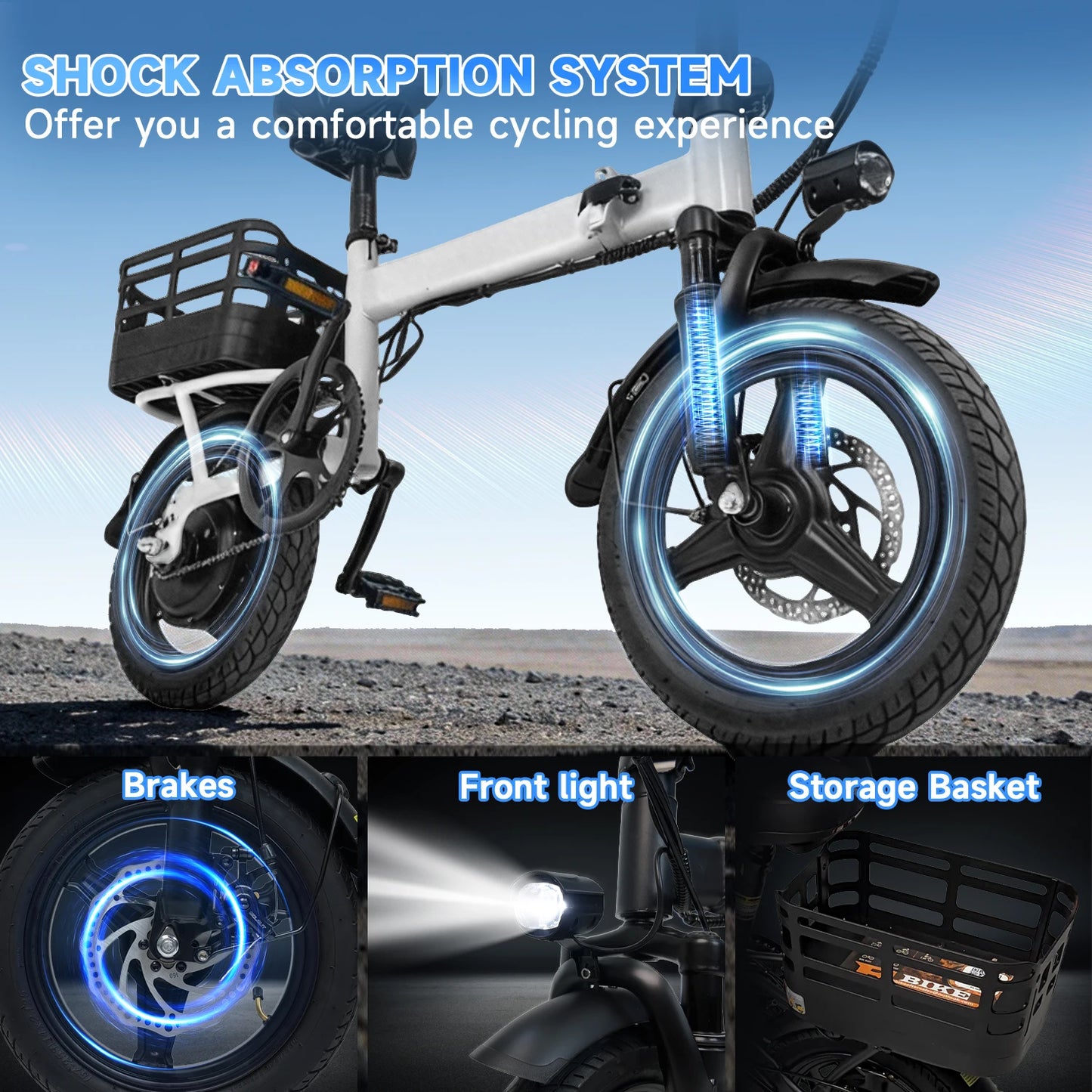 Folding Electric Bicycle 500W Lithium Battery Urban Commuter