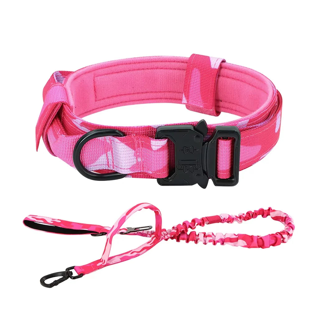 PETRAVEL Tactical Dog Collar And Leash Set With Control Handle