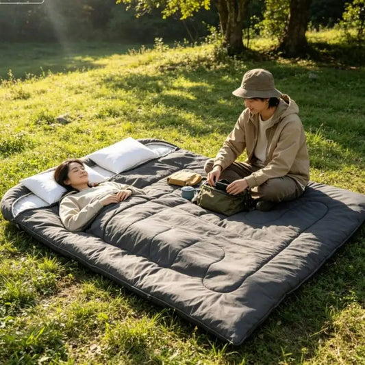 Adult Double Sleeping Bag With Pillow Lightweight Portable Camping Gear