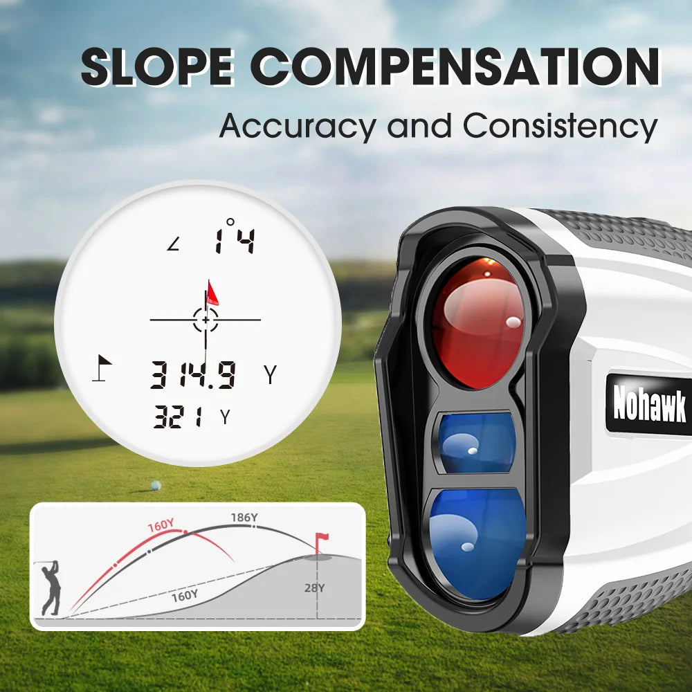 Nohawk Golf Rangefinder With Slope Compensation And Magnetic Flag Lock