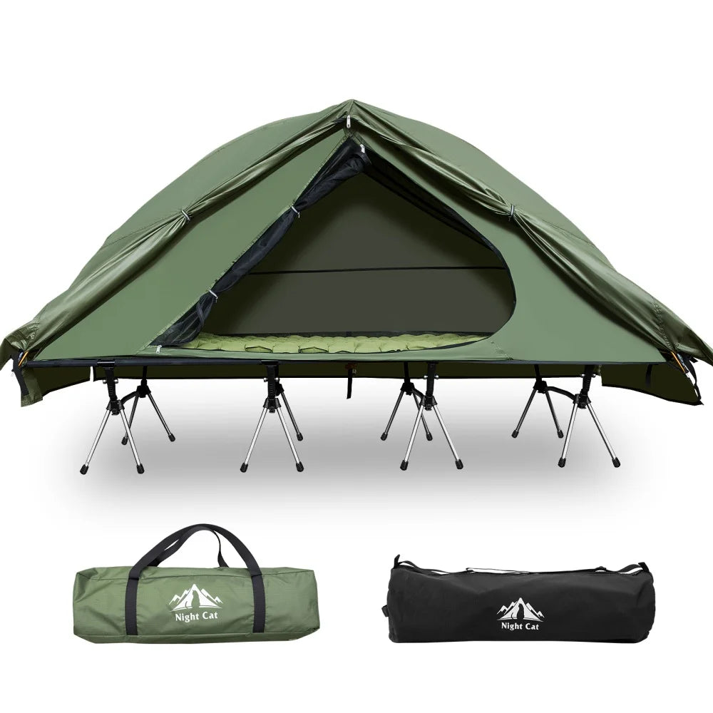 Night Cat Elevated Camping Cot Tent With 16 Legs Off-Ground