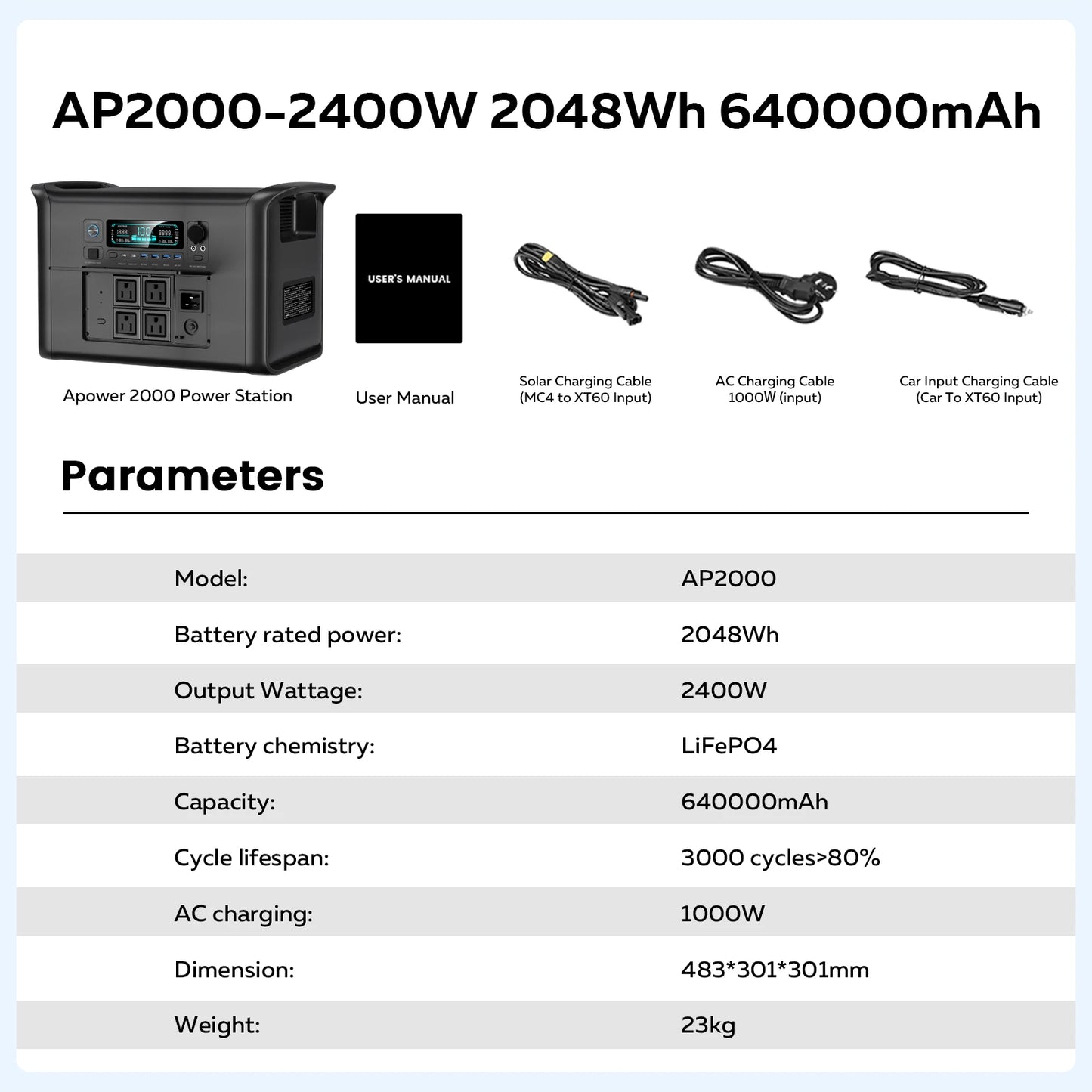 Ctology 2400w Portable Power Station With Led Light
