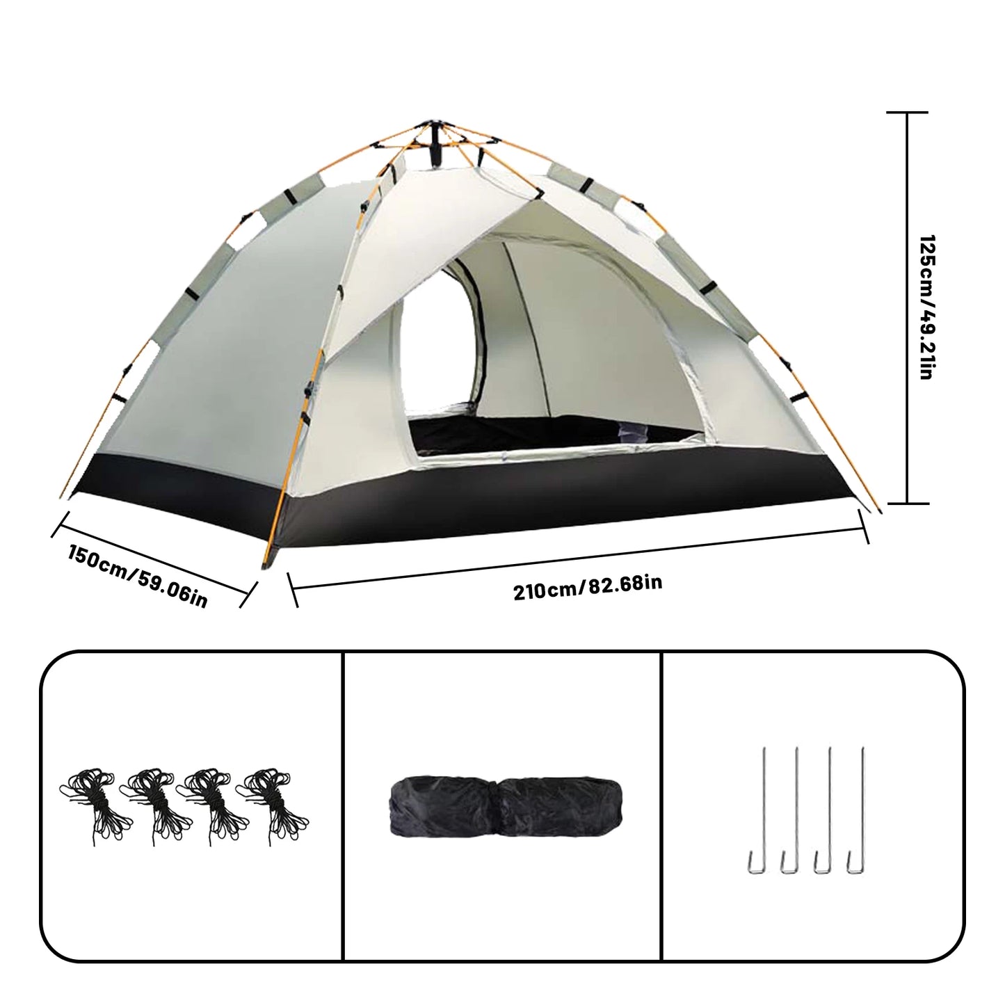 Pakicetus Auto Open Family Tent Quick Setup All Weather Portable