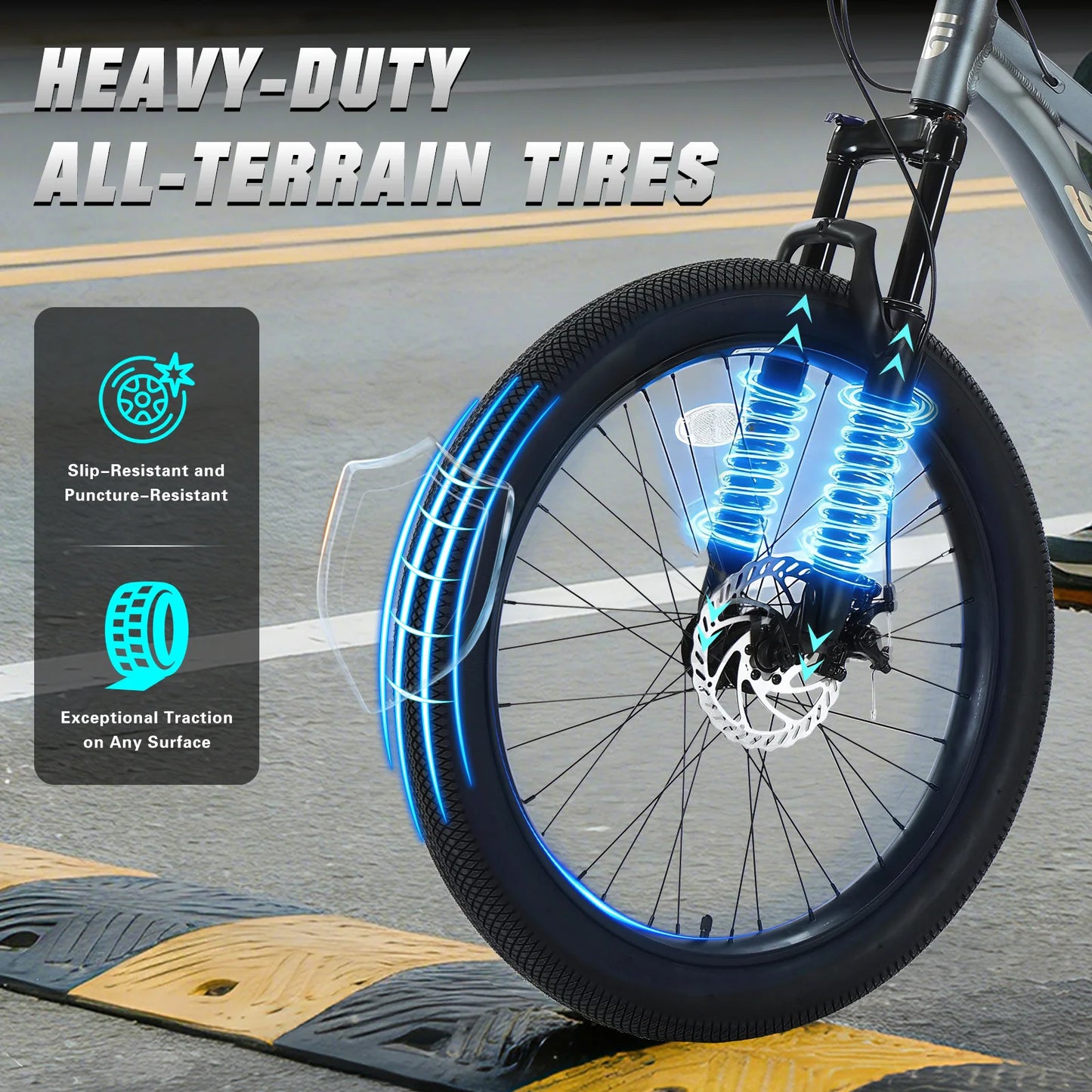 Spatial Fat Tire Mountain Bike With 8 Speed Drivetrain
