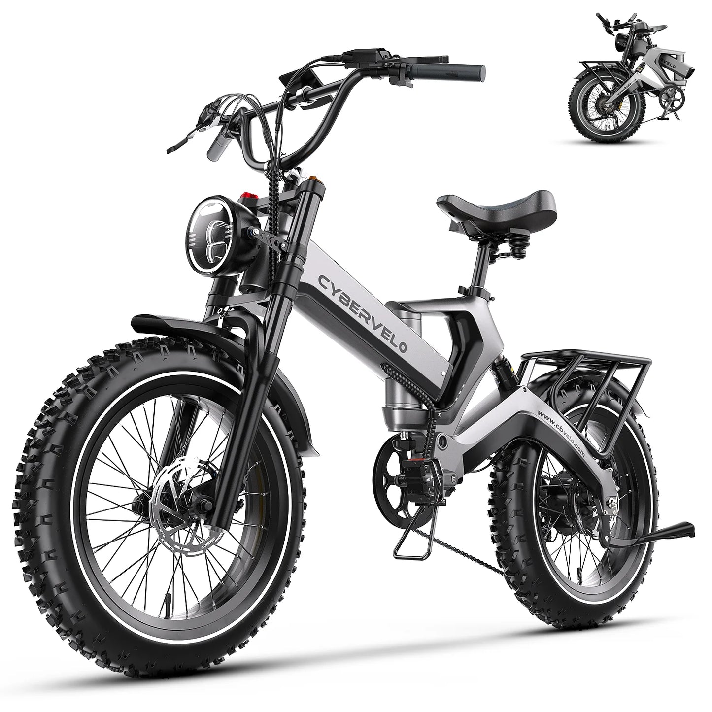 CYBERVELO 2000W Peak Folding Electric Bike for Adults