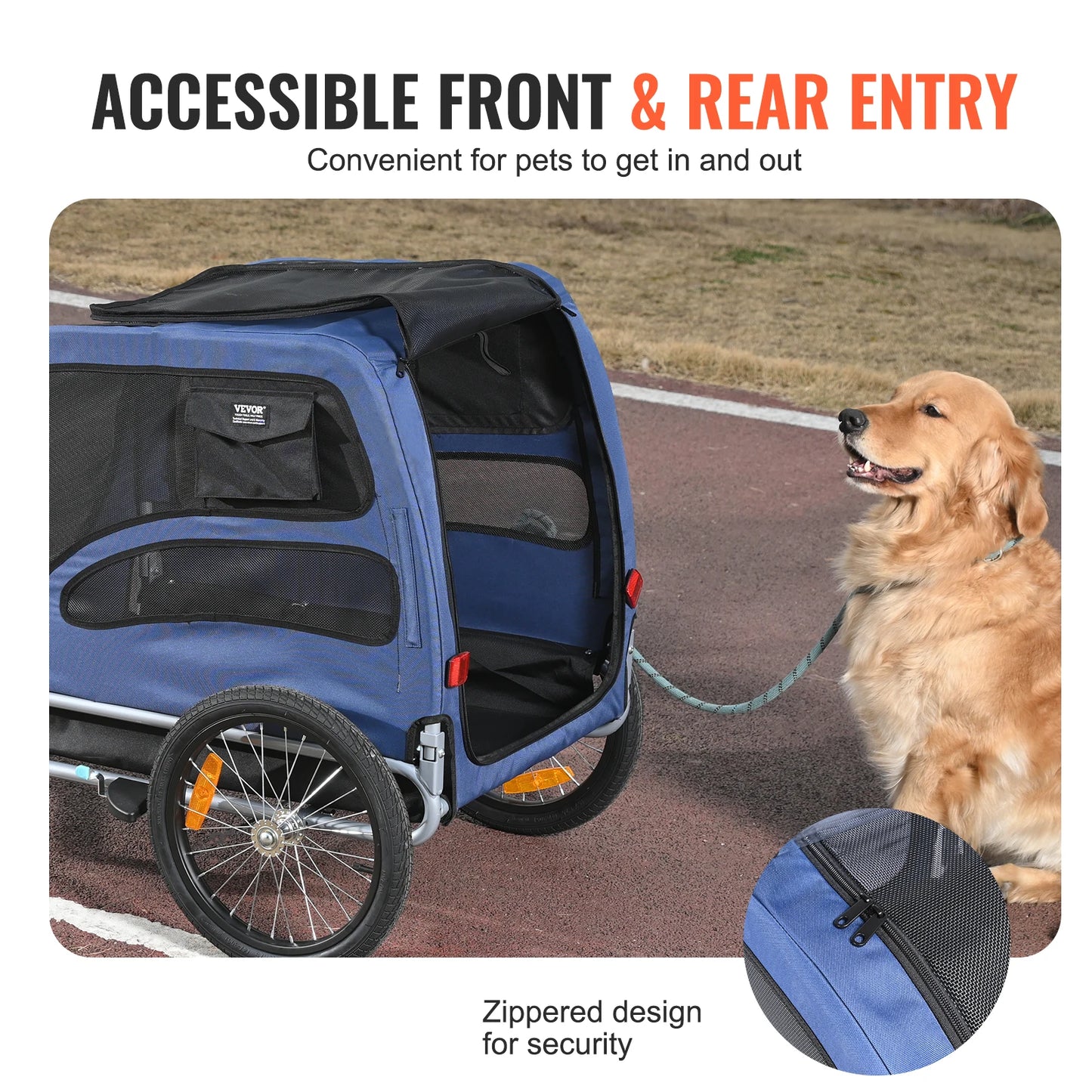 SucceBuy 100Lb Pet Cart Bicycle Carrier For Dogs Trailer