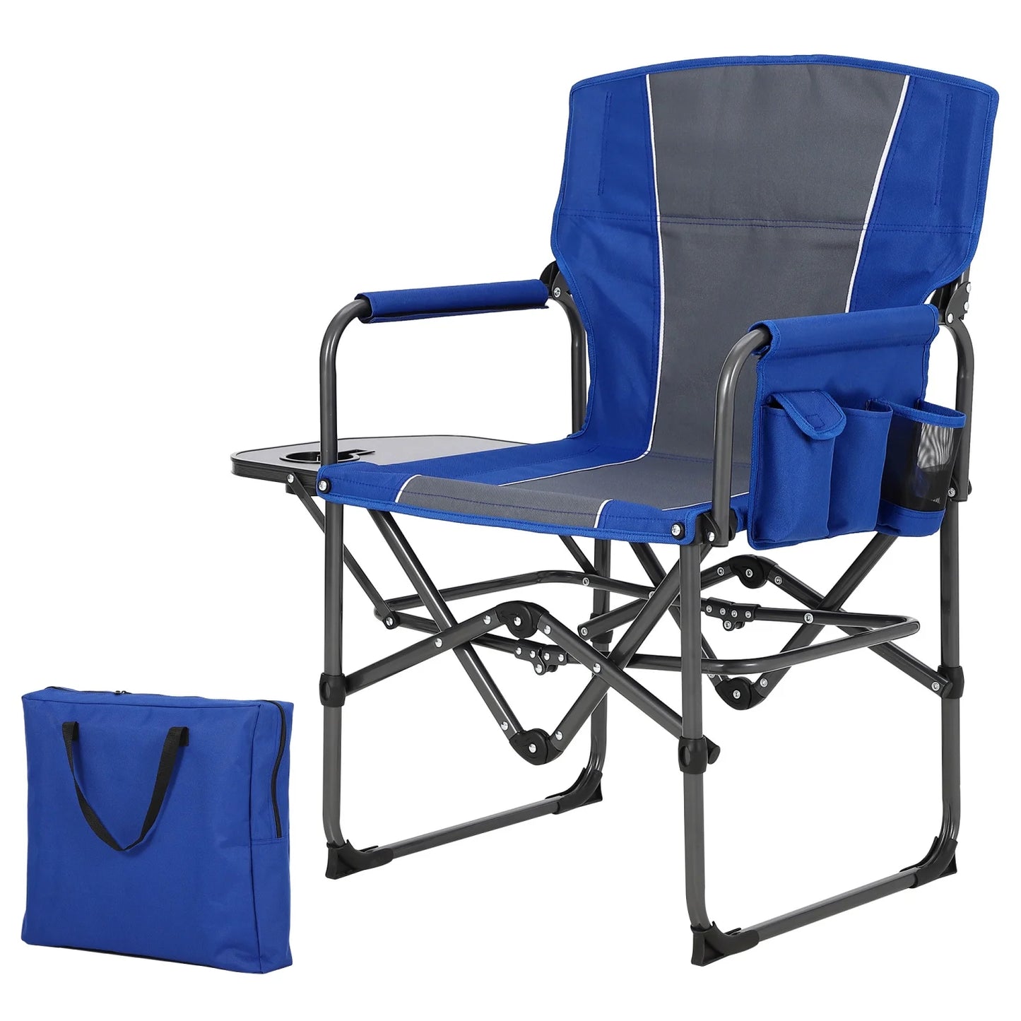 HiMISS Heavy Duty Folding Directors Chair 400 Lb Capacity Cupholder