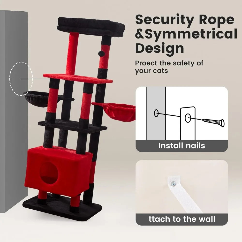 NBVCX Multi-Level Cat Tree Tower With Sisal Scratching Post