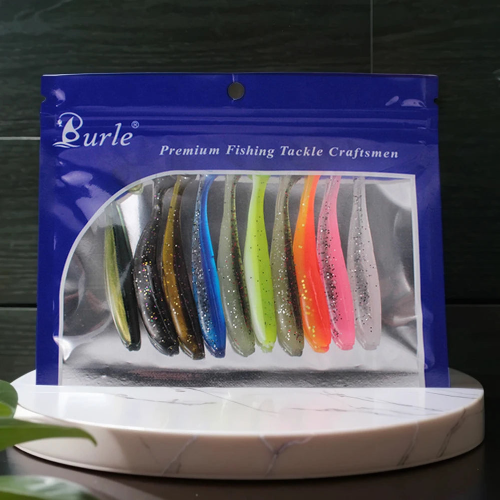 T Tail Worm Soft Baits Paddle Tail Lure Freshwater Saltwater