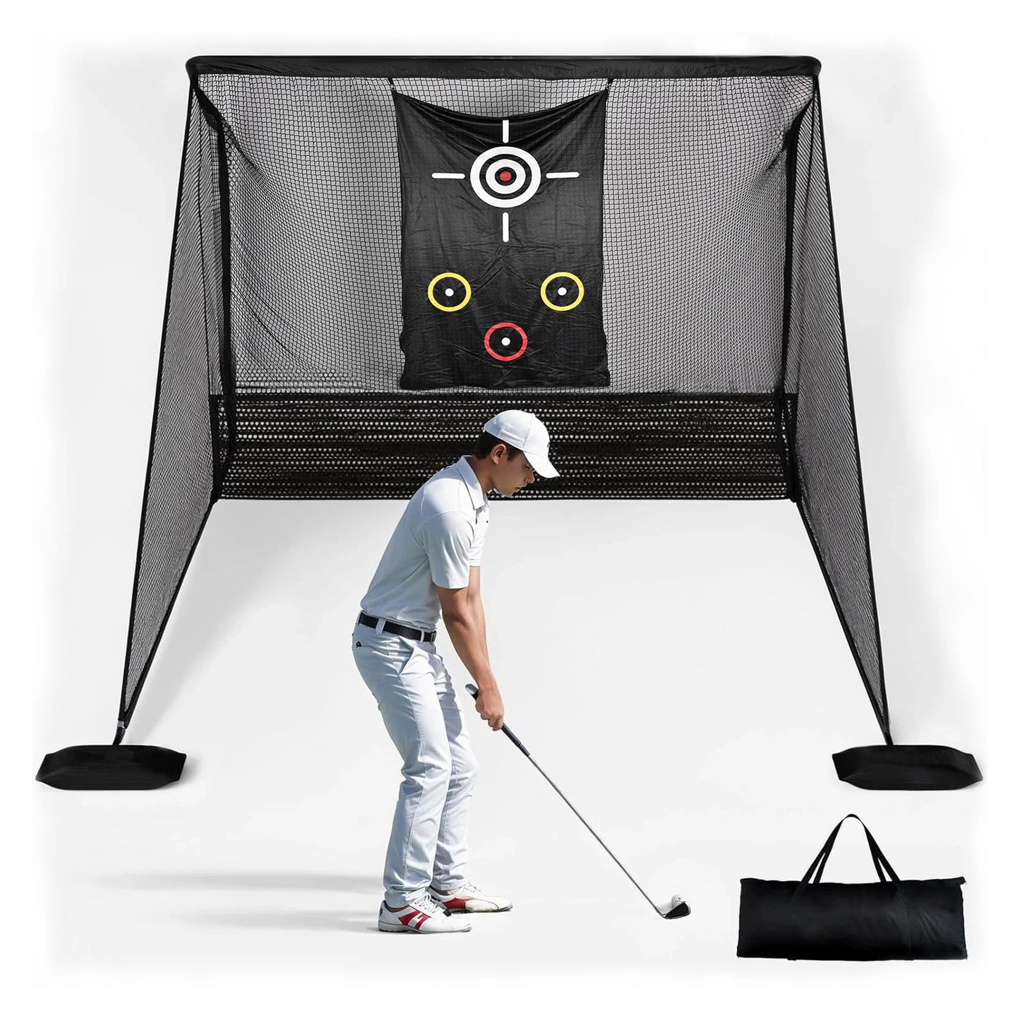 Golf Net, 10x7FT , Hitting Aid Nets for Backyard Driving Chipping Training Swing with Target Outdoor or Indoor– Gifts for Men/Dad/Him