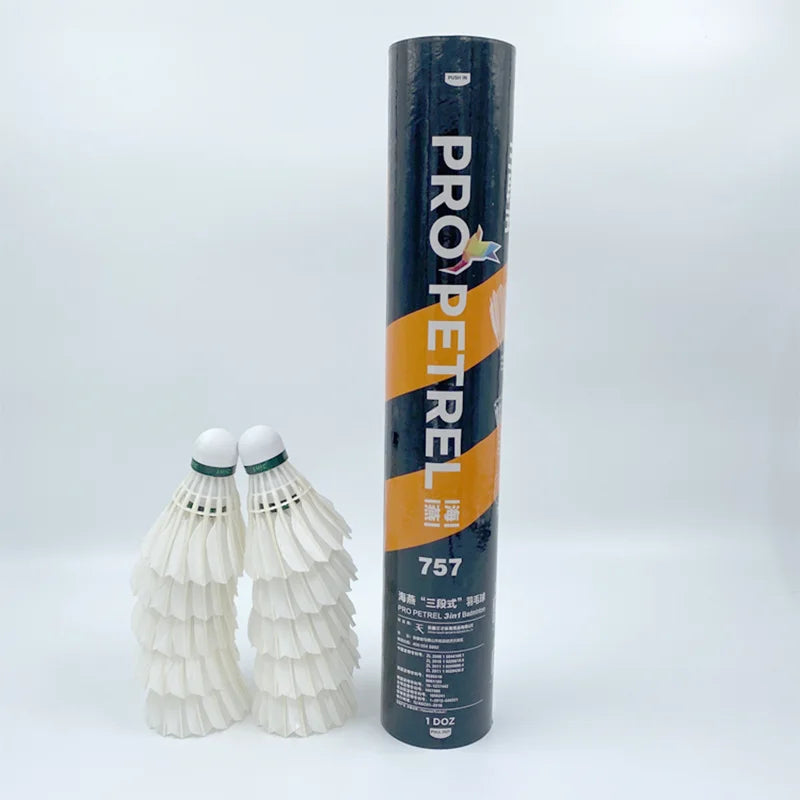 Pro Petrel 757 Hybrid Goose Feather Badminton Shuttlecocks for Training