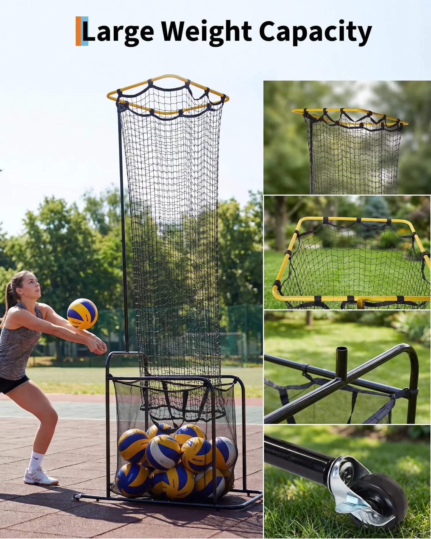 Volleyball Setter Portable Training Net With Adjustable Angles And Heights