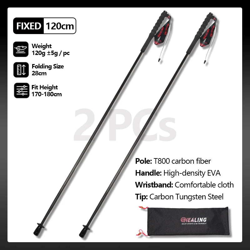 Okhealing Carbon Fiber Trekking Poles Ultra Lightweight Folding Hiking Sticks