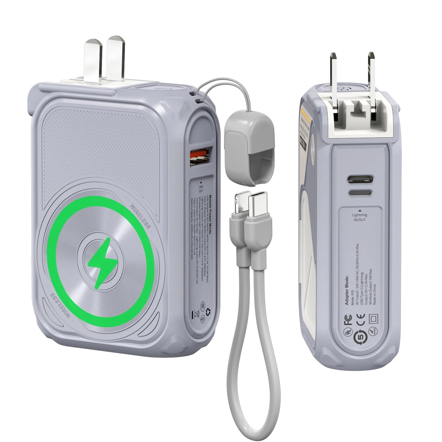 PRUNUS 22.5W Magnetic Wireless Power Bank With USB C