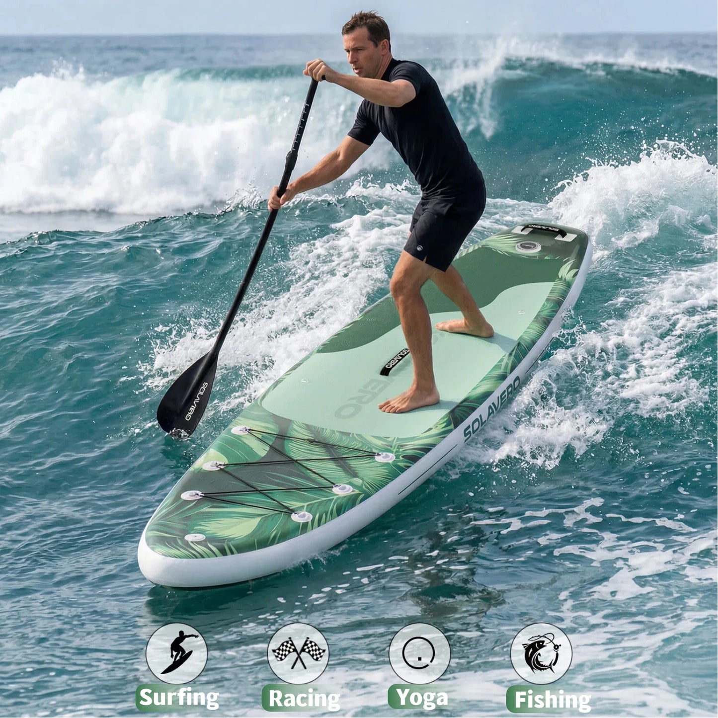Inflatable SUP Board With Full Accessories Pack And Adjustable Paddle