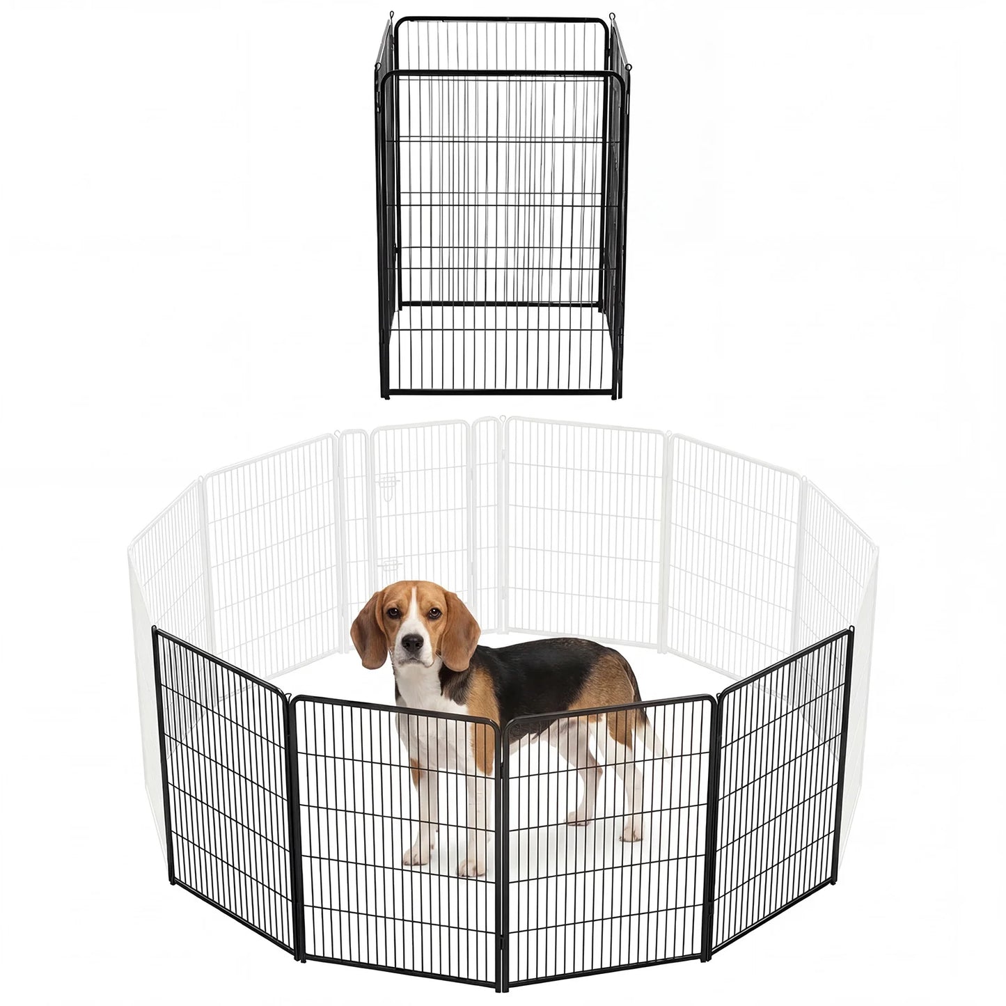 JHK Foldable Metal Dog Playpen For Indoor Outdoor Use Versatile