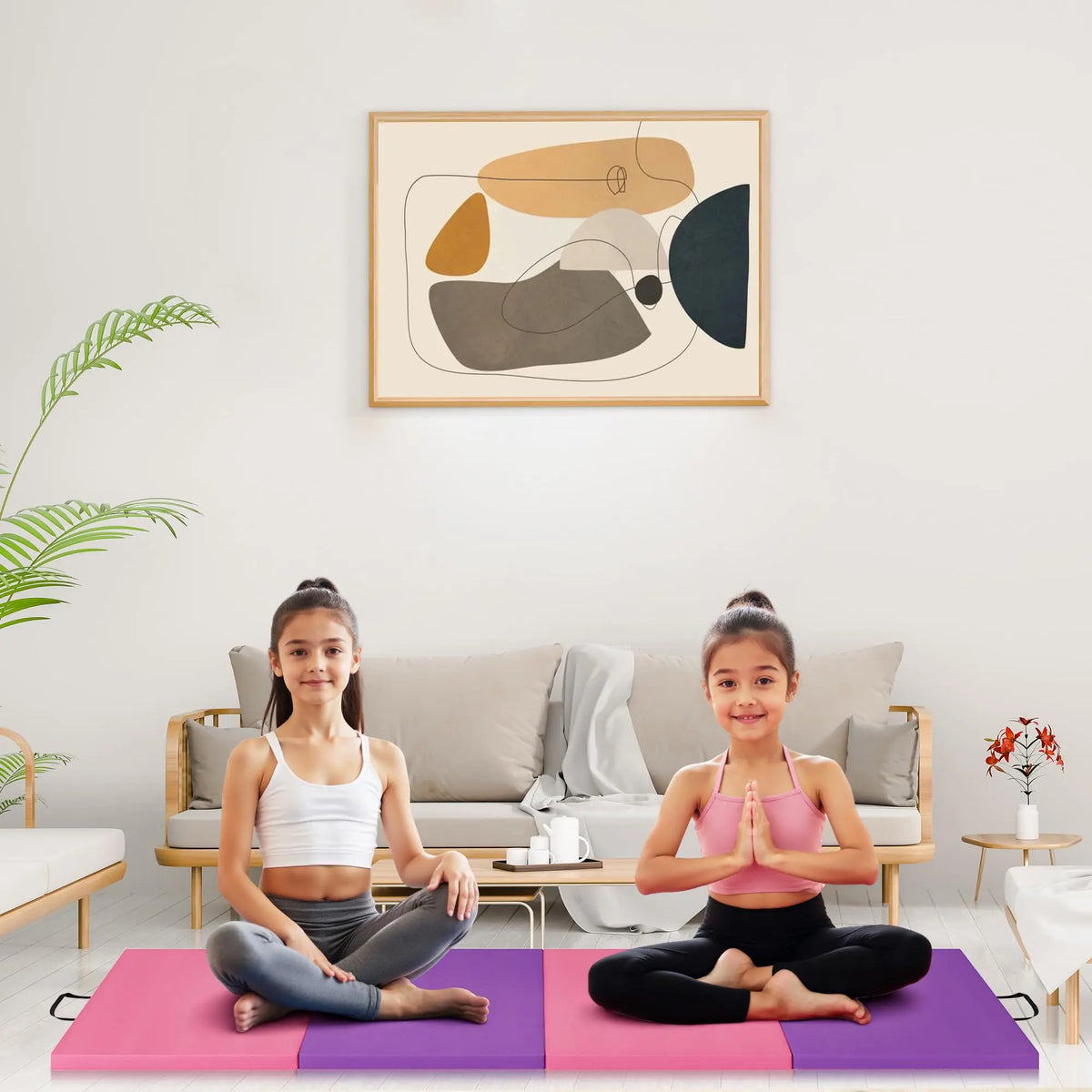 HiMISS Folding Gymnastics Mat for Tumbling Yoga and Home Fitness