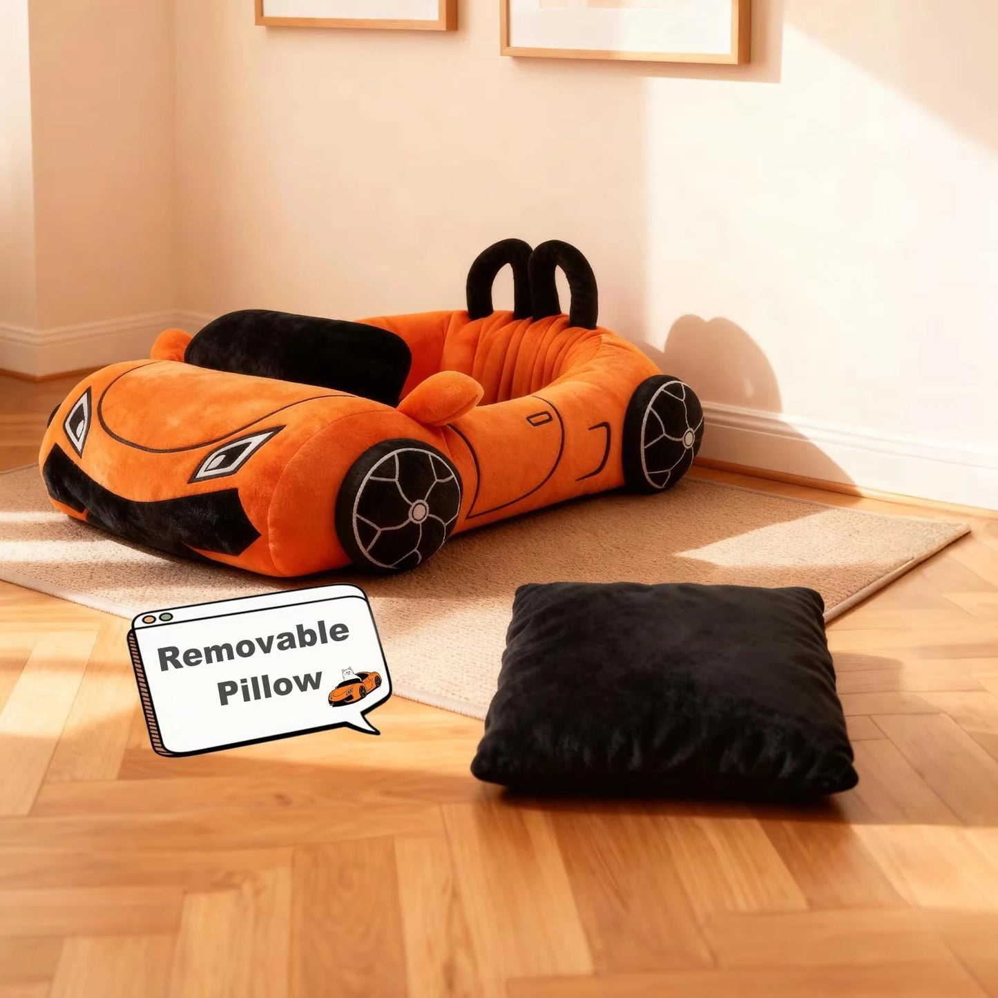 CWV Supercar Style Coral Fleece Comfortable Cat Bed