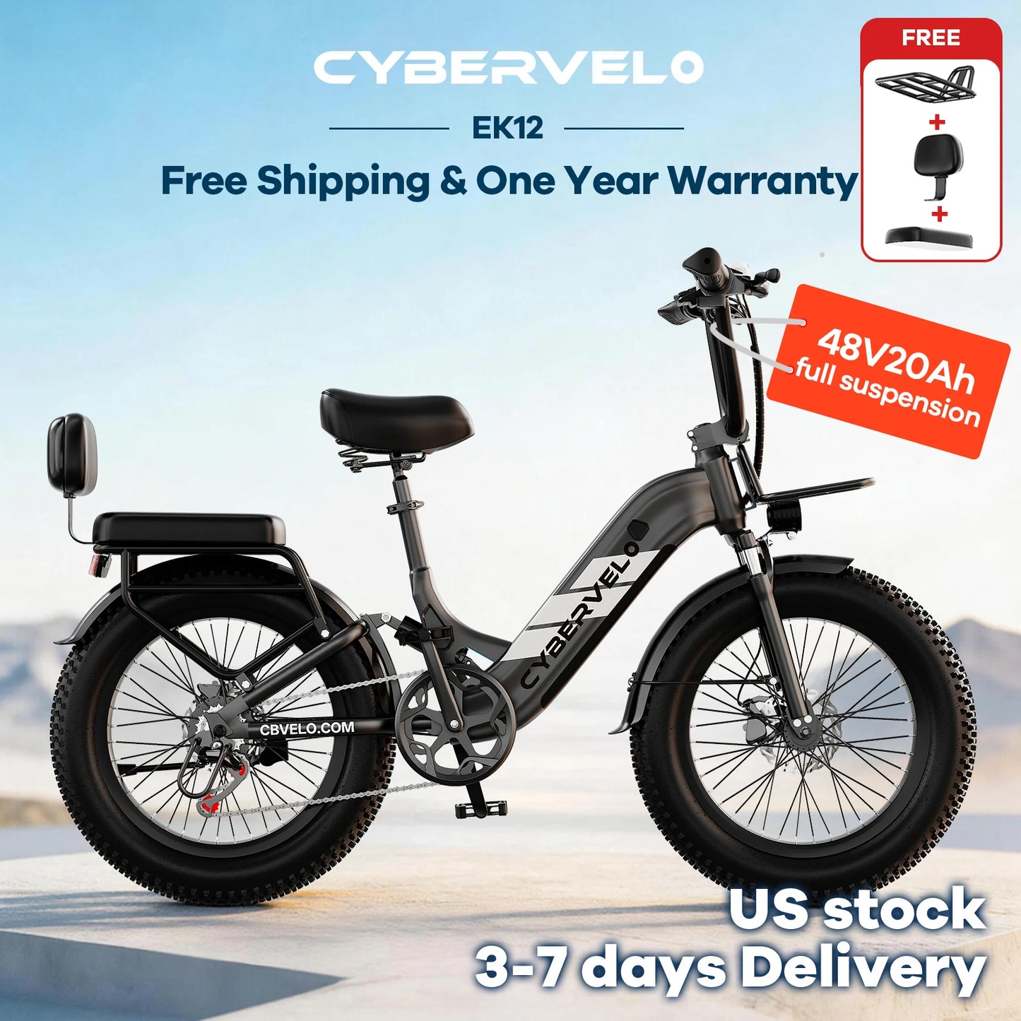 CYBERVELO EK12 Electric Bike For Adults 1000W Shimano 7-Speed