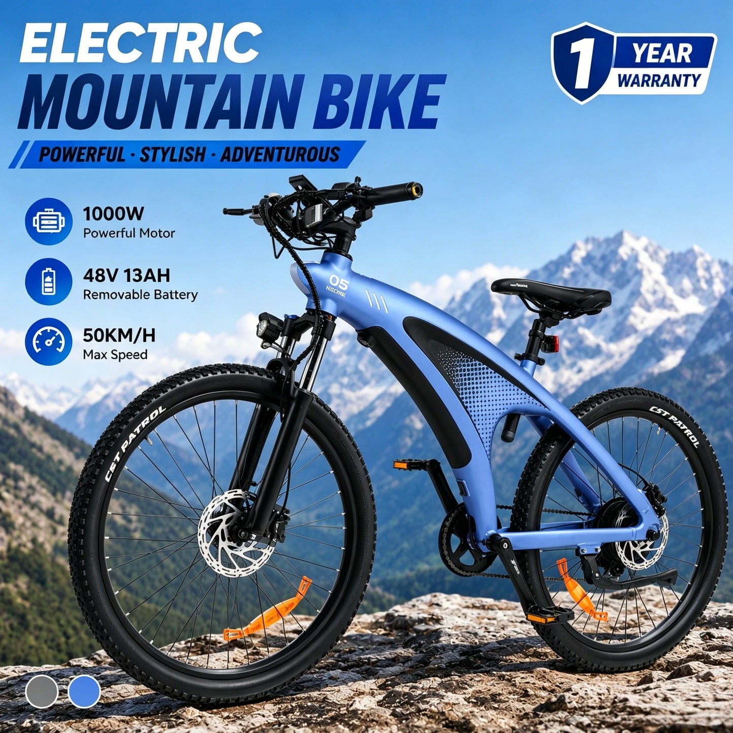 HUANCI Q5 Electric Bike 1000W 48V Adults E Bike Performance