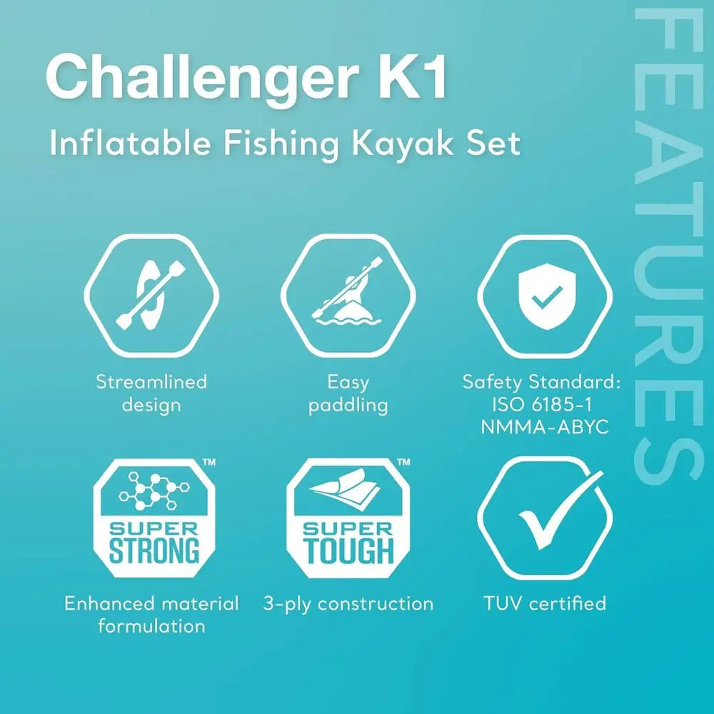 Deluxe Inflatable Kayak With Paddles And High Output Pump PVC