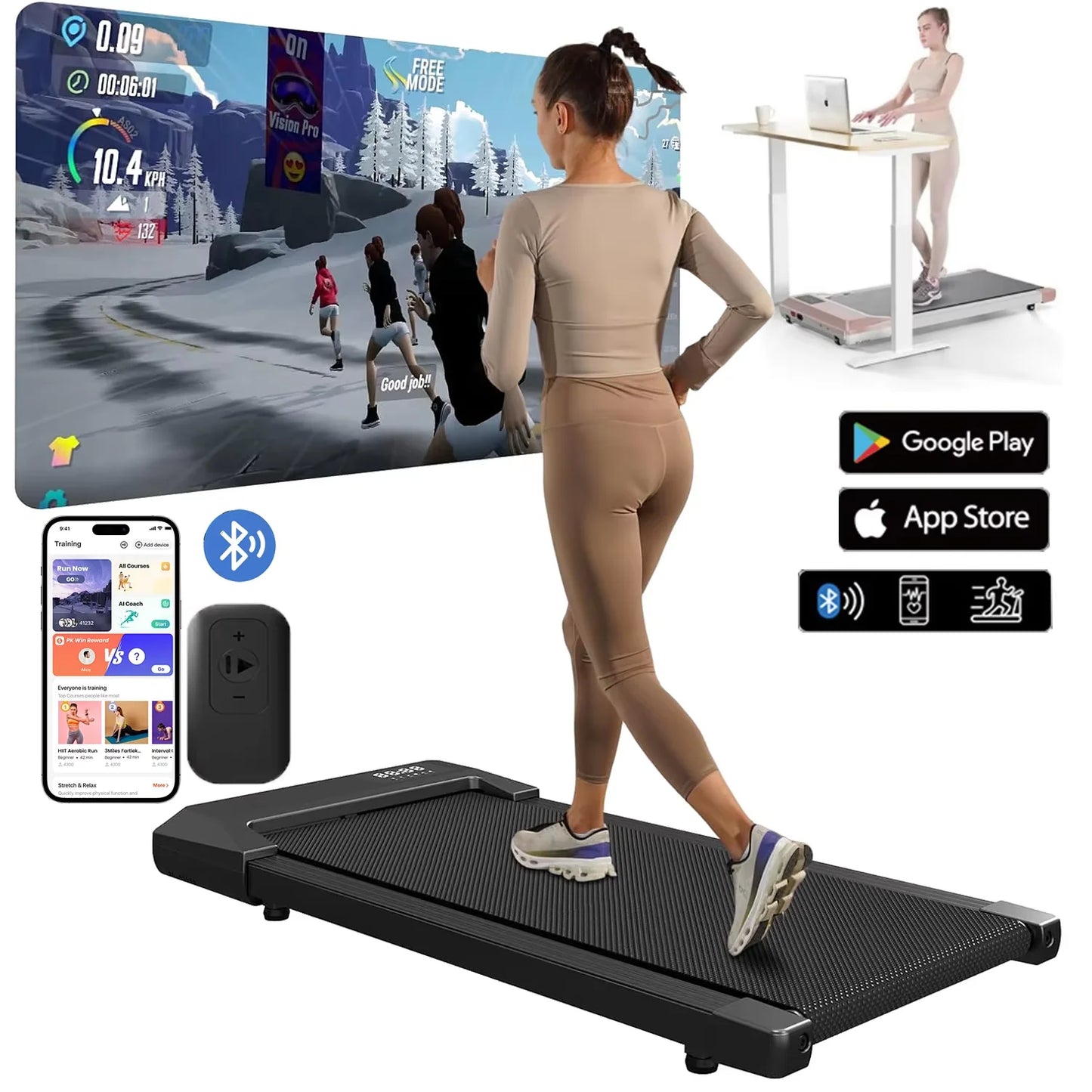 Superun 2 In 1 Home Treadmill 2.5HP LCD Display Plus