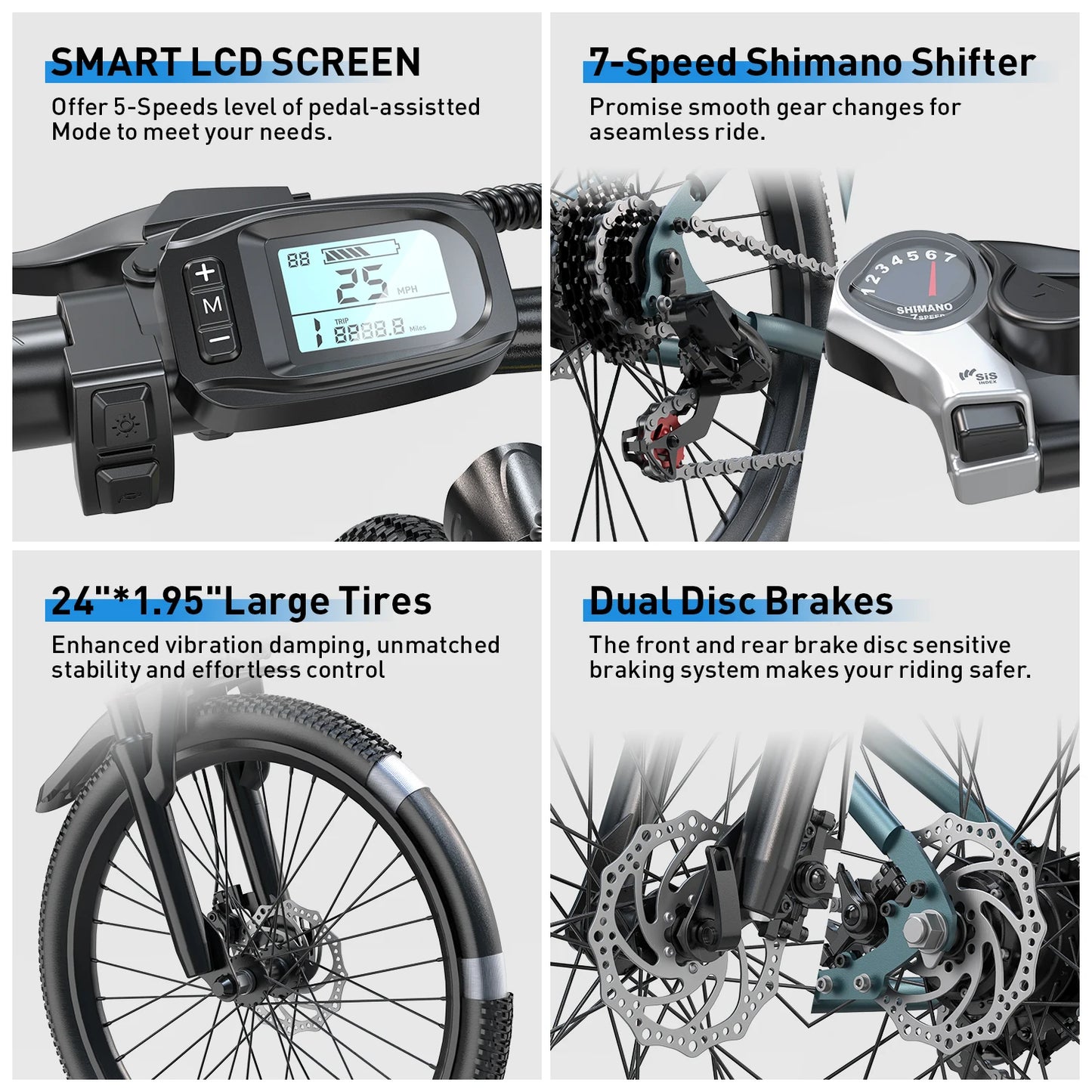 Adults Electric Mountain Bike 36V 500W Powerful Commuter 21 Speed