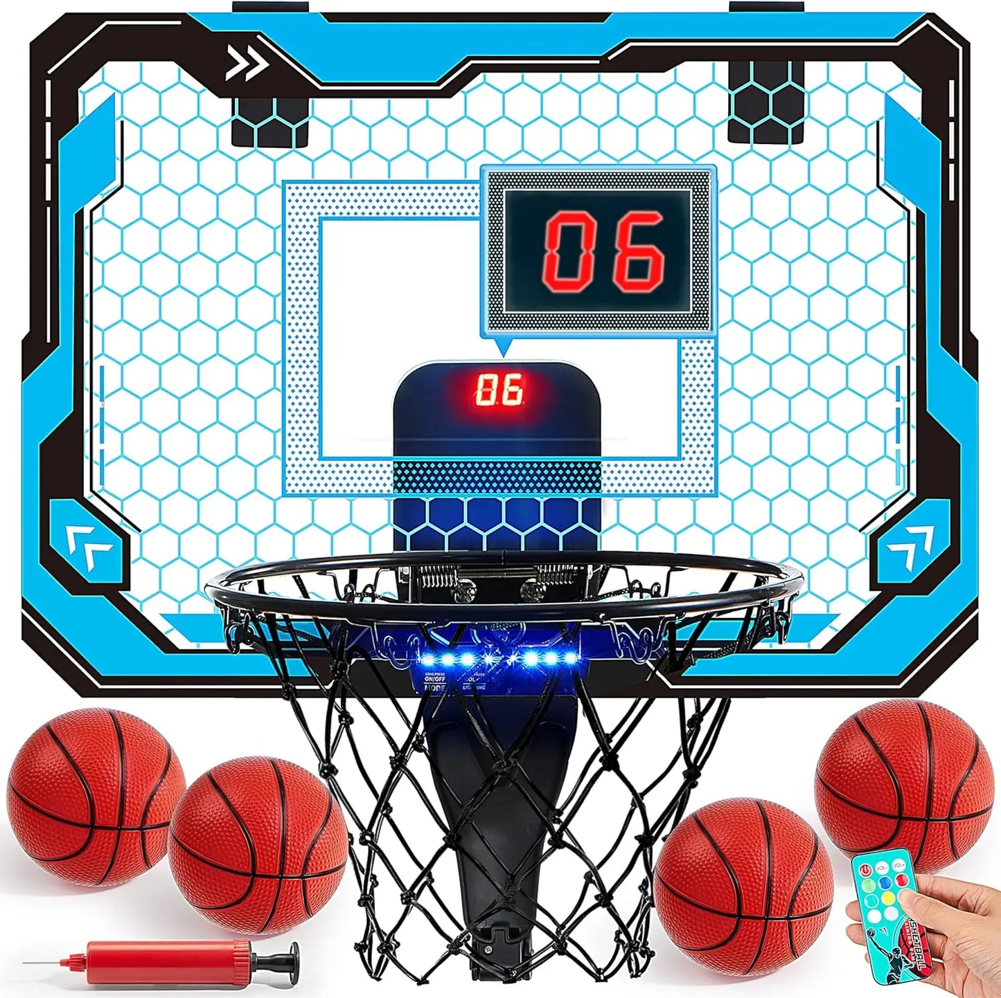 Joyfy Light Up Mini Indoor Basketball Hoop With Scoreboard