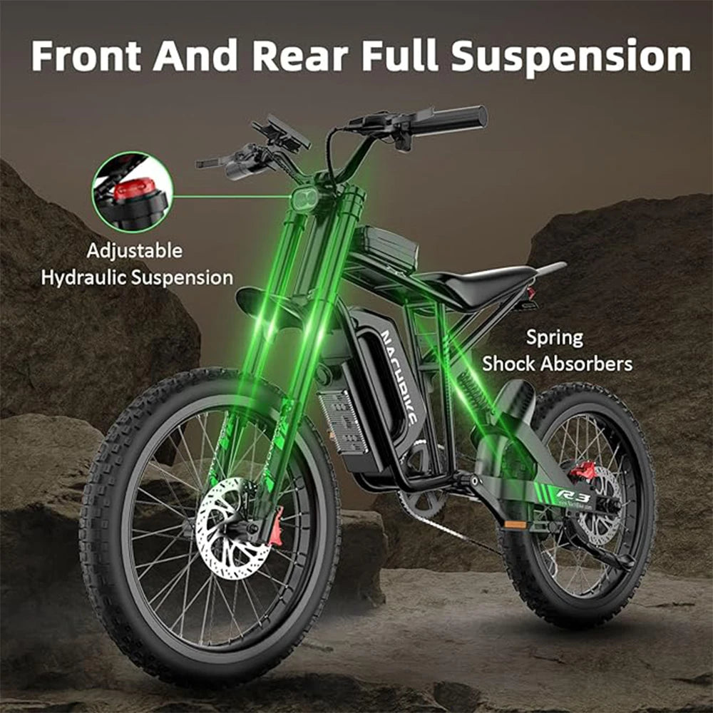 R3 Electric Dirt Bike 6000W 60V 25Ah 50 Mile Range