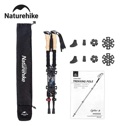 Naturehike Ultralight Carbon Fiber Trekking Poles Telescopic Folding