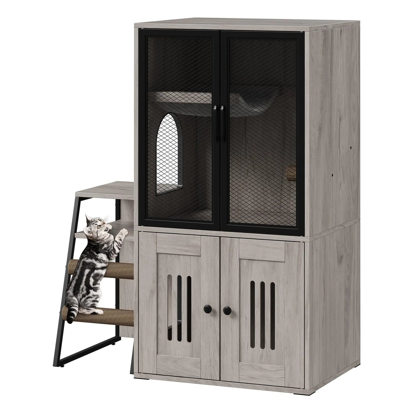 HiMISS CN Multifunctional Cat Litter Box Furniture Enclosed With Doors