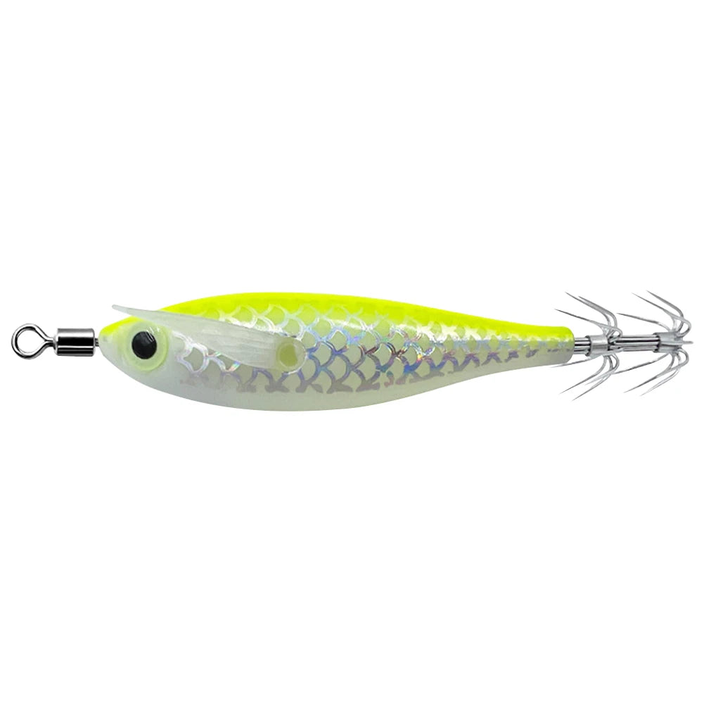 Luminous Squid Lure With 3D Eyes Glow In The Darkness