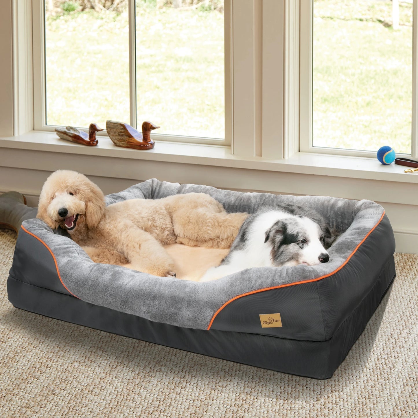 BINGOPAW Waterproof Anti Allergy Dog Bed With Removable Washable Cover