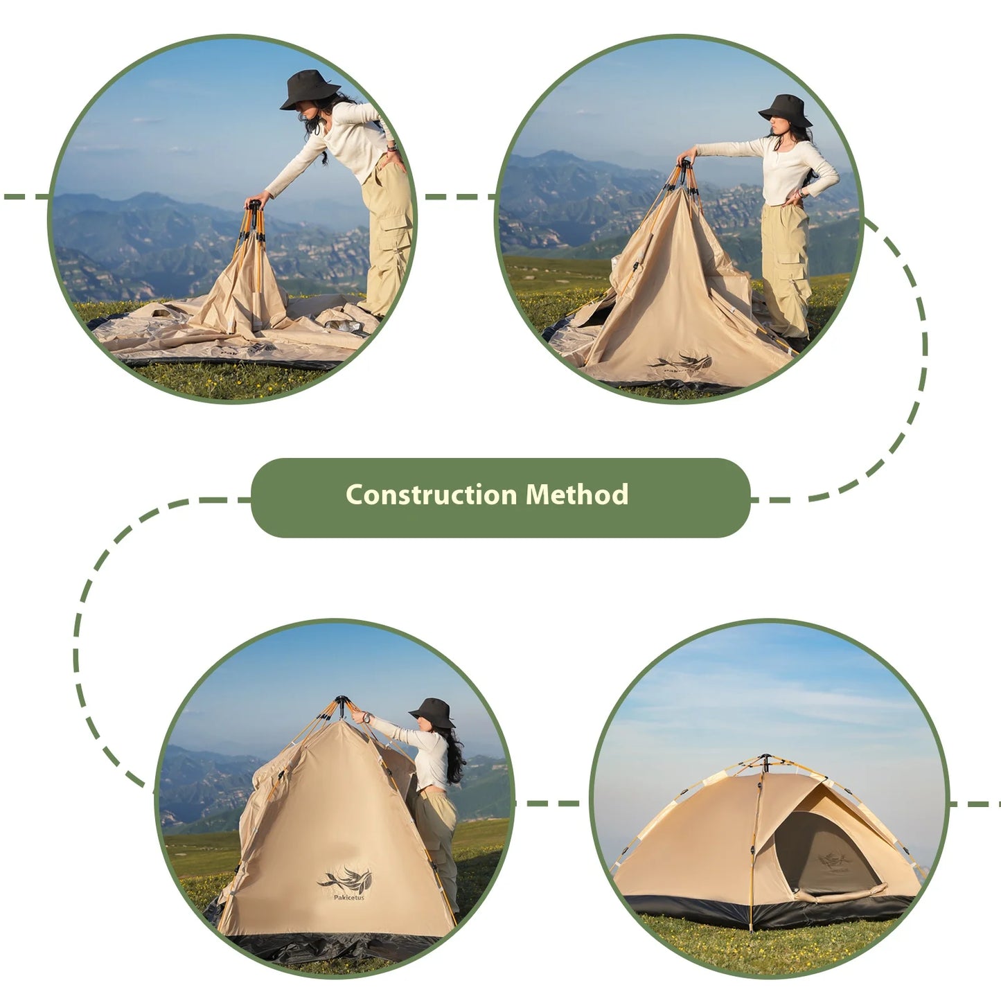 Pakicetus Instant Golden Tent Portable Sun and Rain Shelter
