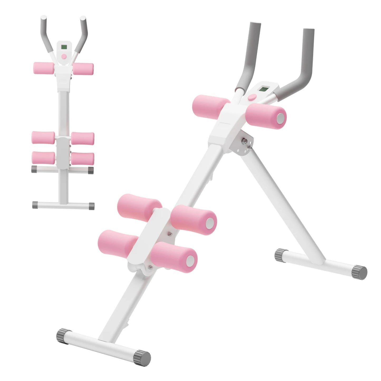 Abdominal Ab Machine Trainer Core Workout Foldable Home Gym Equipment 4-Level Waist Toner with Knee Protection 250 lbs Capacity for Men & Women