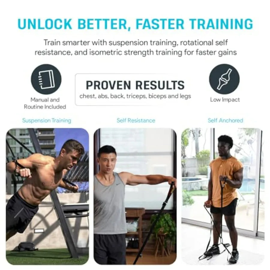 ISOFLO Suspension Trainer Straps And Resistance Bands For Calisthenics