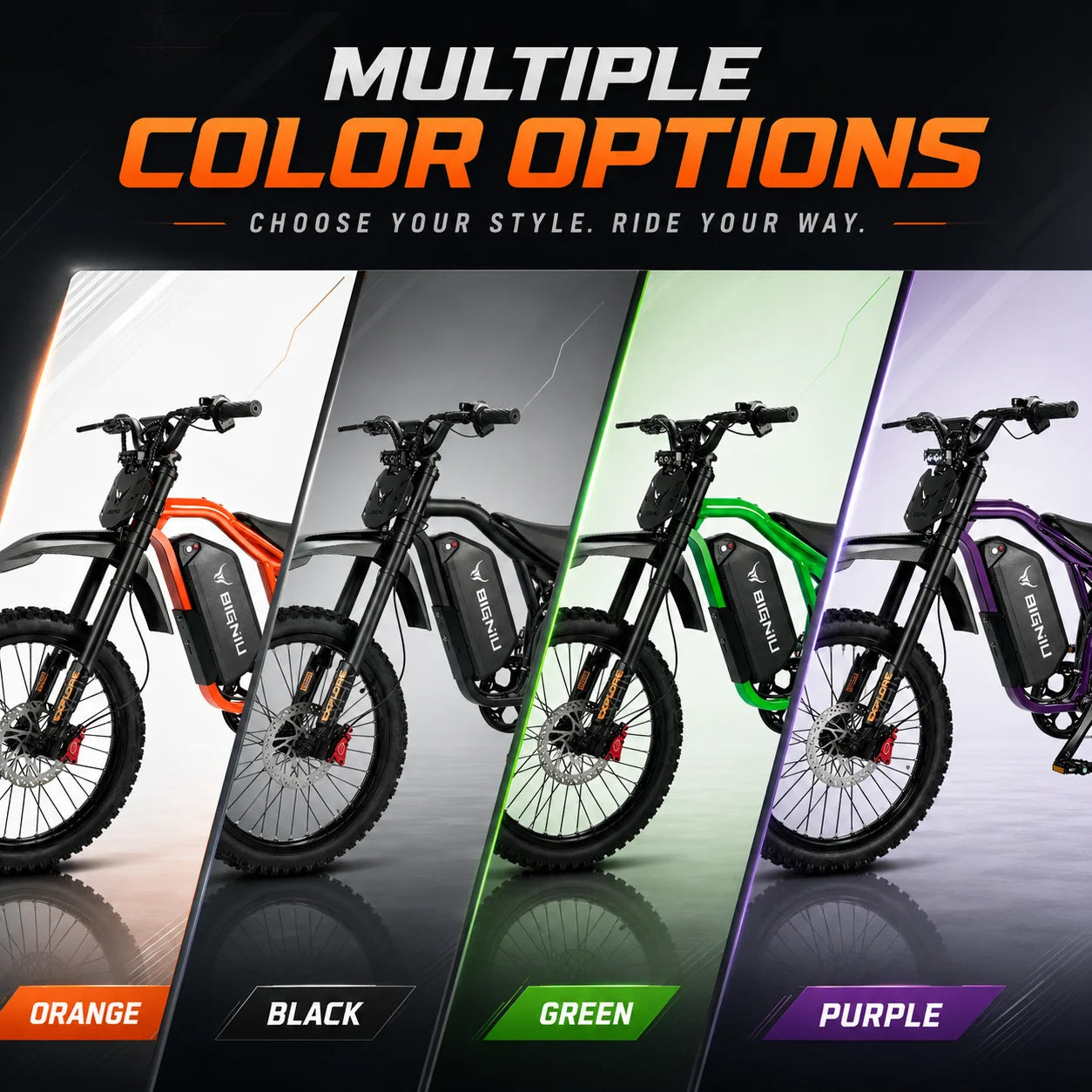 BIGNIU BG-S Pro 3000W Fat Tire Electric Bike with Suspension