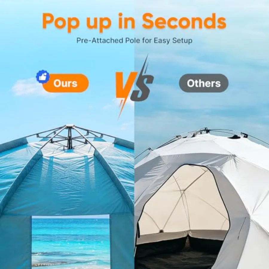 Pop Up Beach Tent Sun Shelter With UPF 50 Flooring