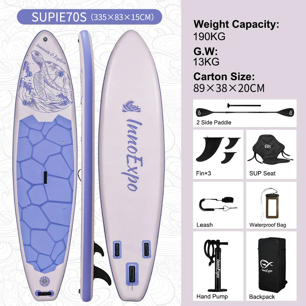InnoExpo Inflatable Stand Up Paddleboard With Complete Accessory Kit