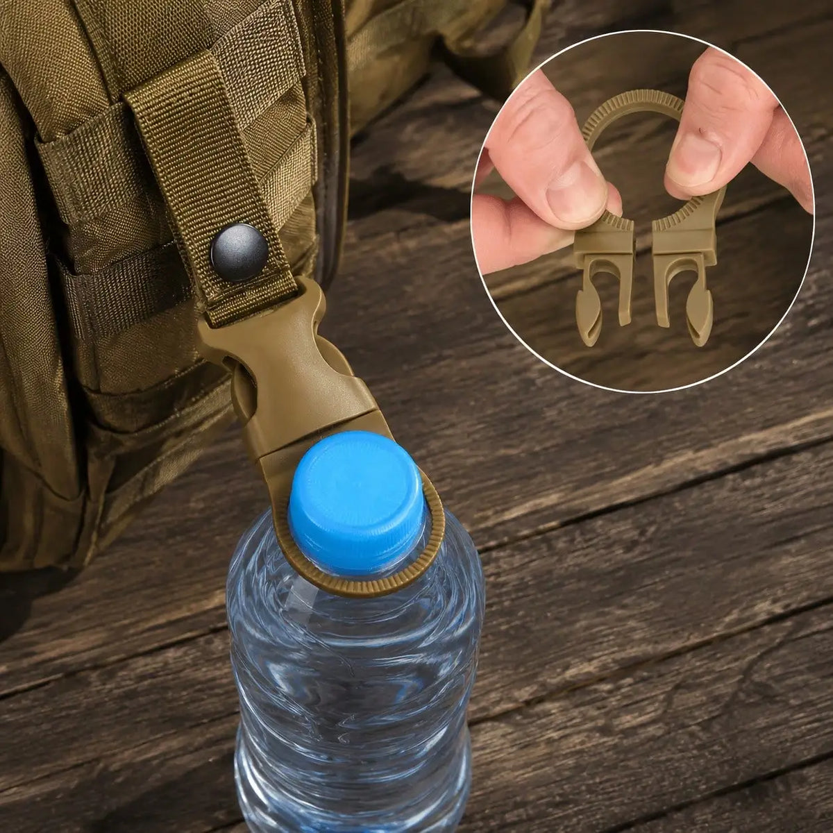 Portable Hiking Water Bottle Carrier Clips With Carabiner Hooks