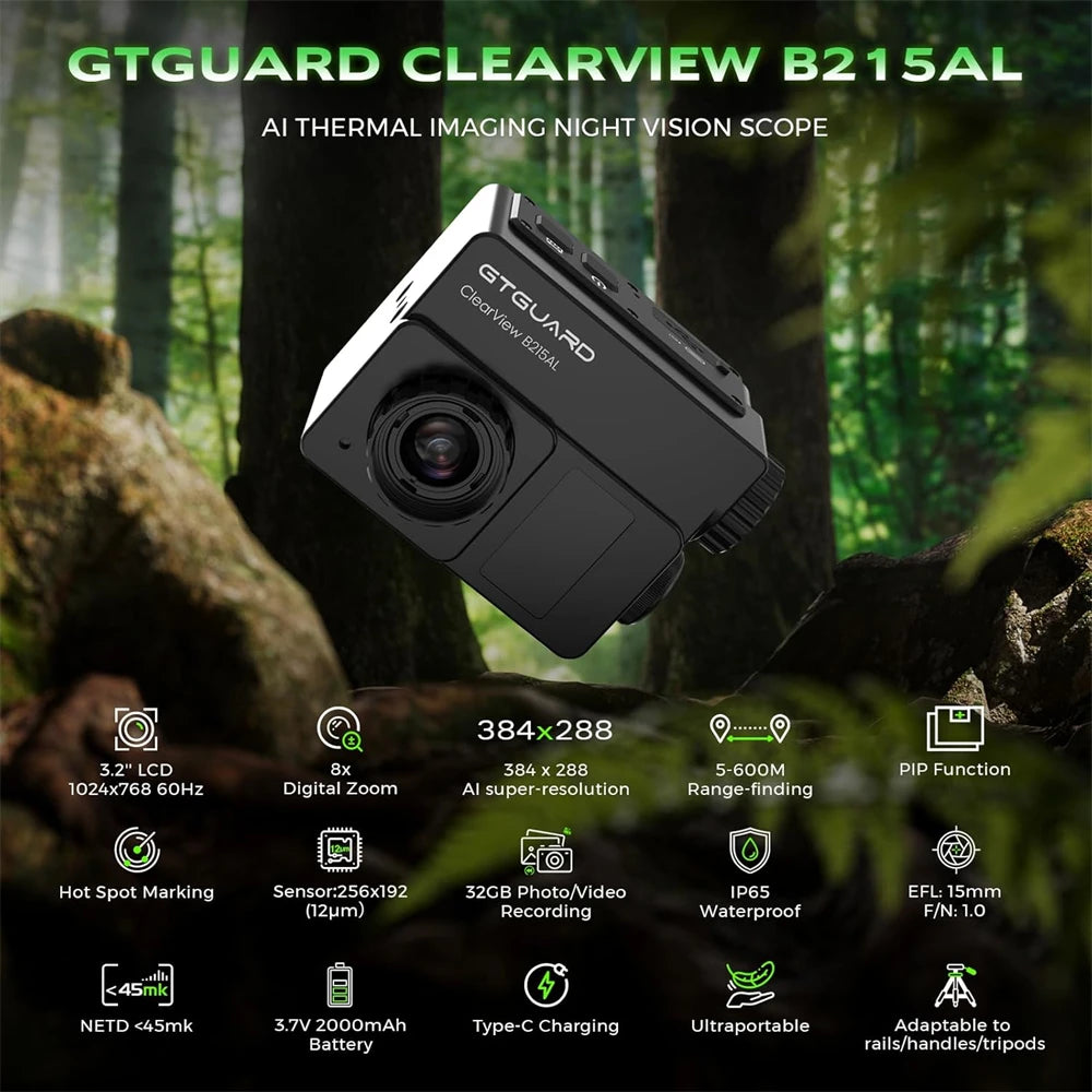 Gtmidea Thermal Imaging Scope Featuring Ai Super Resolution Night Vision