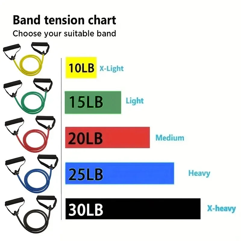 Resistance Bands With Handles For Home Gym Portable Fitness Equipment