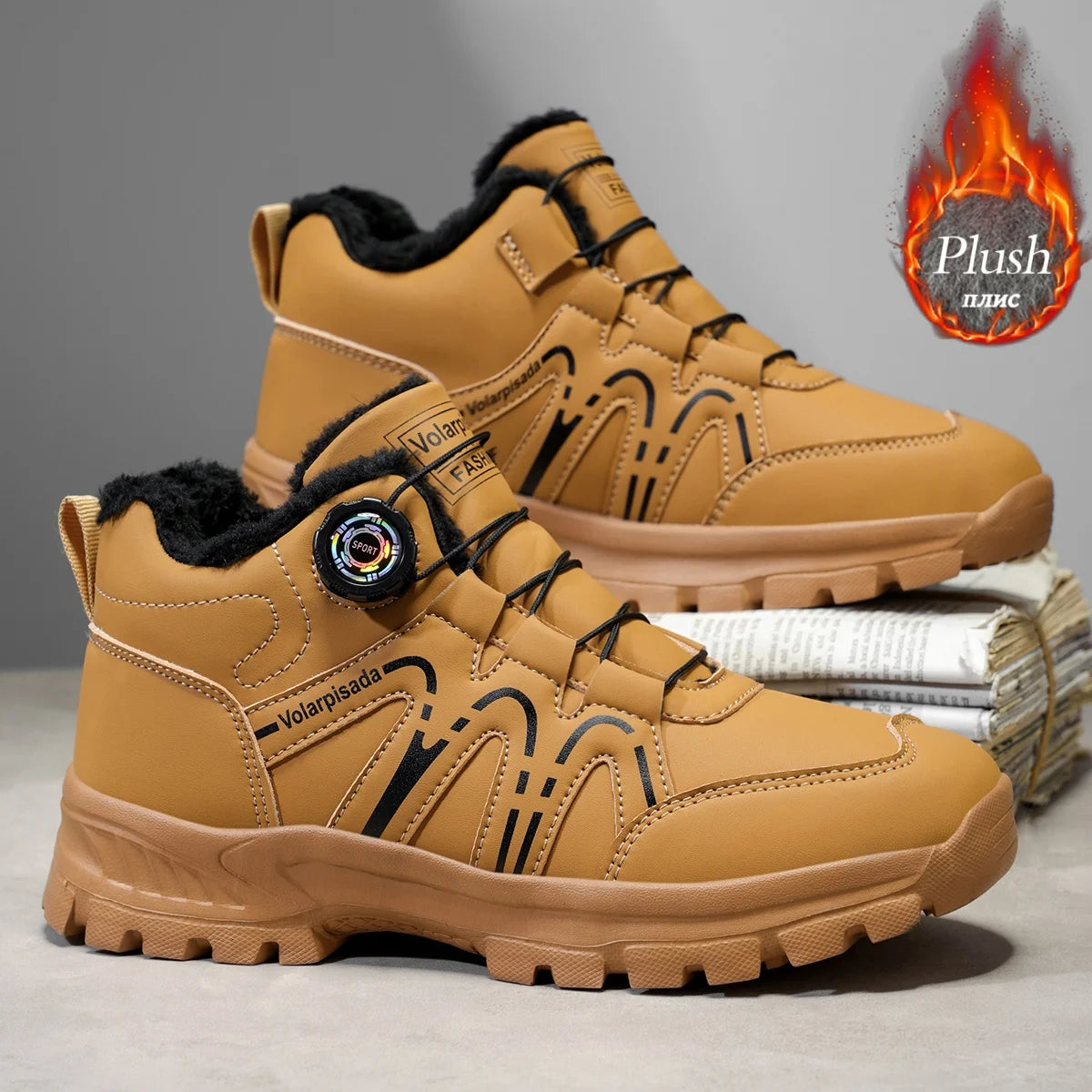Unisex Waterproof Fleece Lined Snow Boots With Quick Lock Buckle