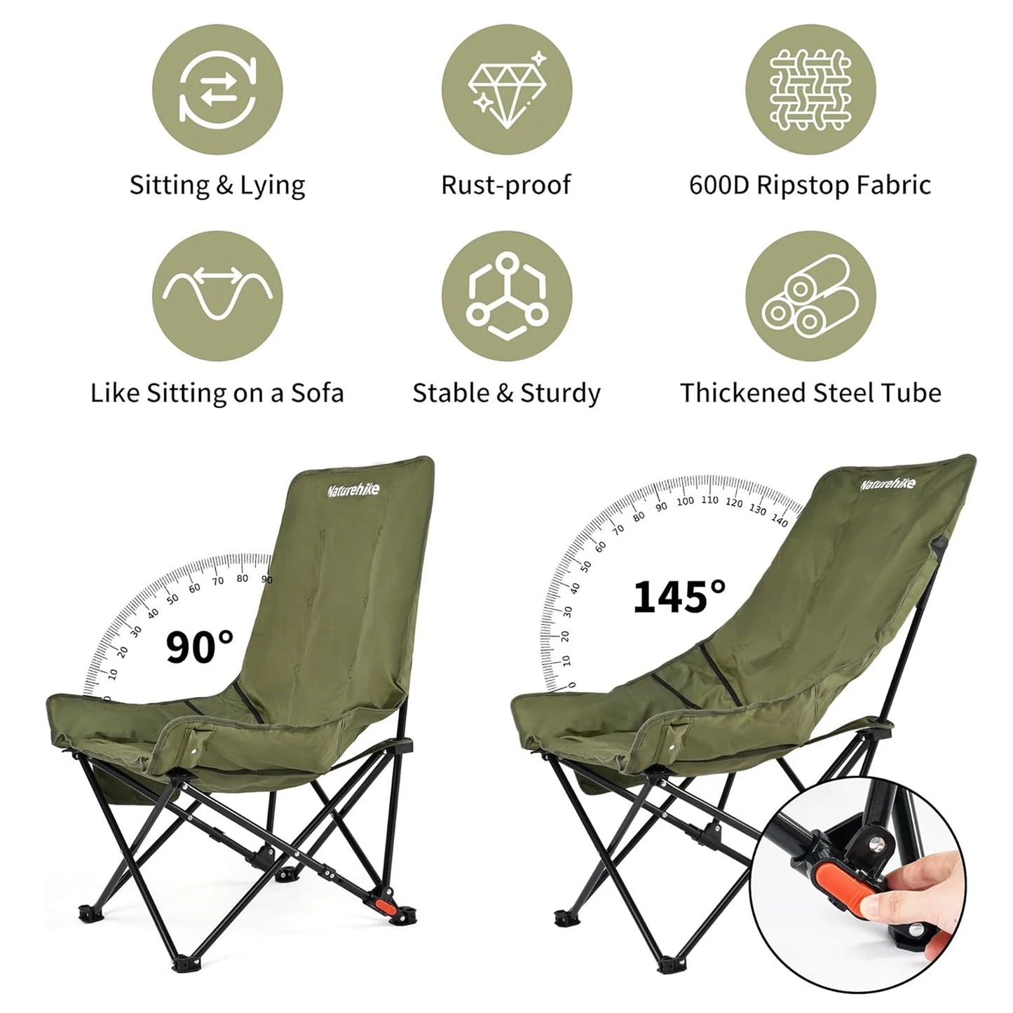 Naturehike High Back Moon Chair For Camping Outdoor Leisure