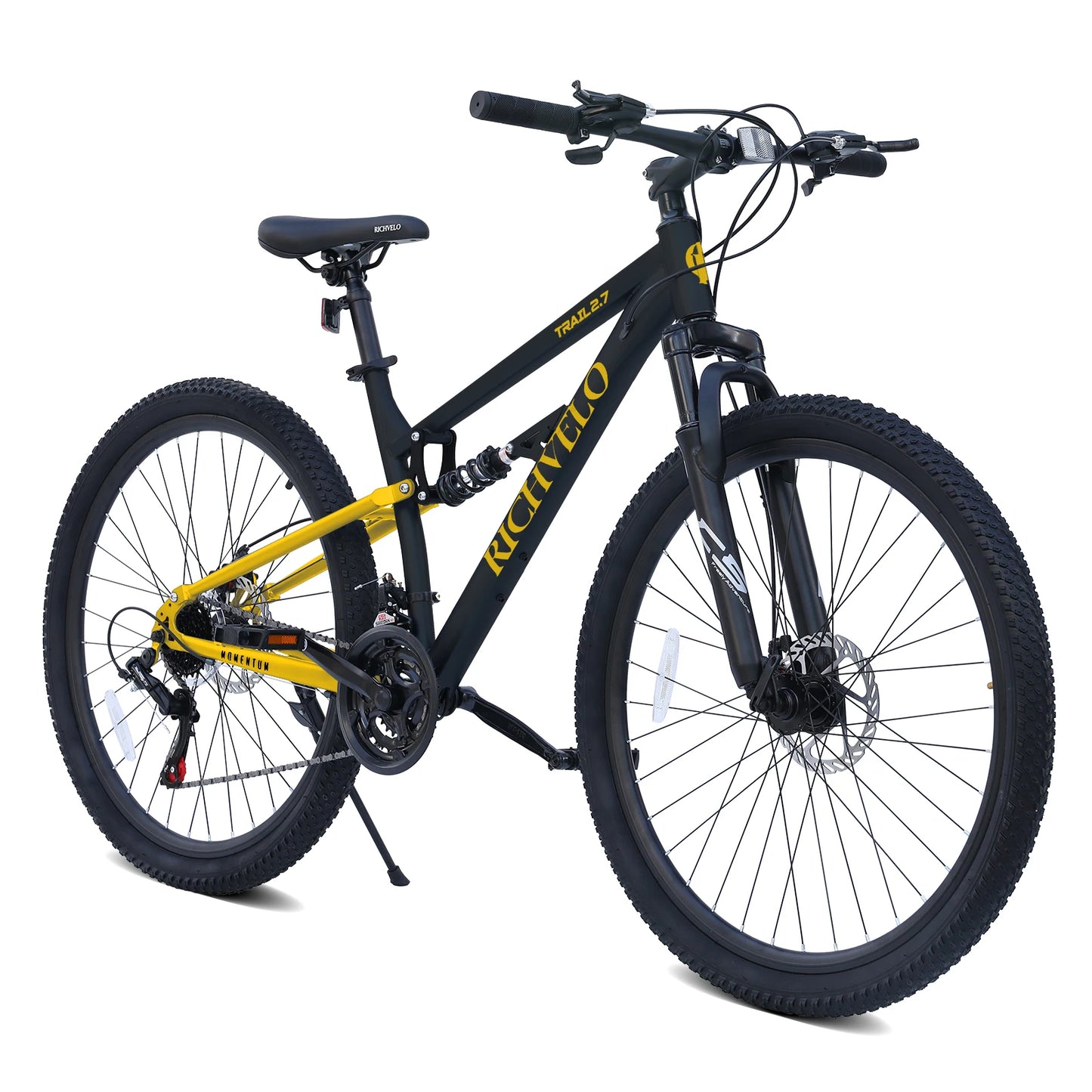 Ecarpat Full Suspension Mountain Bike 21 Speed Dual Disc Brake Steel Frame