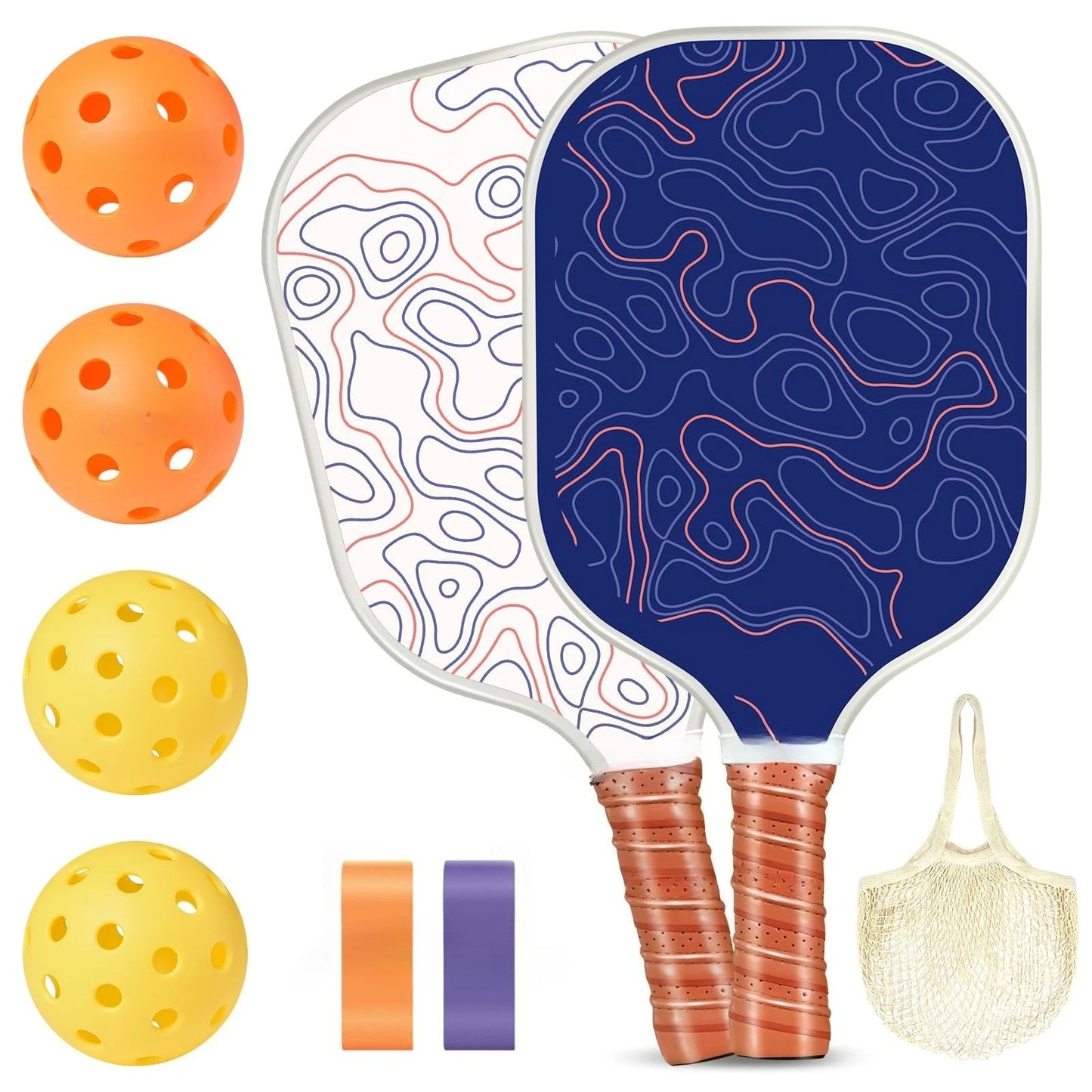 Lightweight Fiberglass Pickleball Paddle Set With Carry Bag