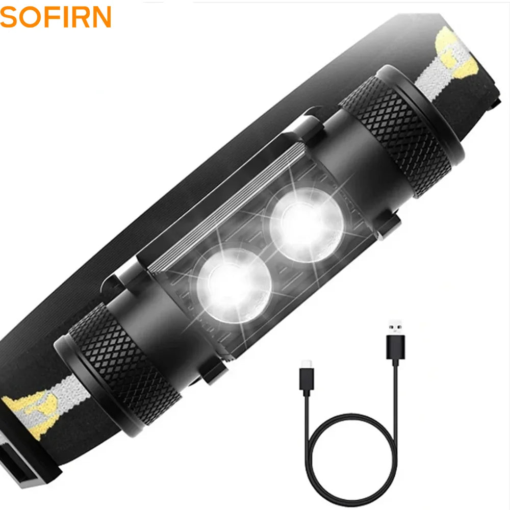 SOFIRN H25S Mini LED HeadLamp XML 1200lm Head lamp White Light Headlamp USB Rechargeable 18650 Head Light